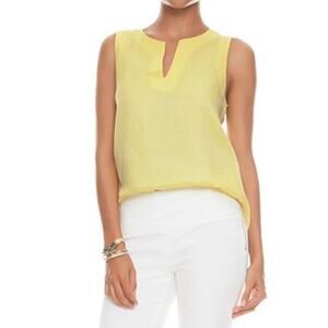 Amanda Uprichard Small Butter Yellow 100% Silk Tank Top Flowy Lightweight